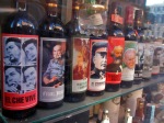 Wine bottles with dictators and villains