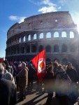 Protesters at the Colosseum