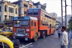 Semi-trailer double-decker bus in Calcutta